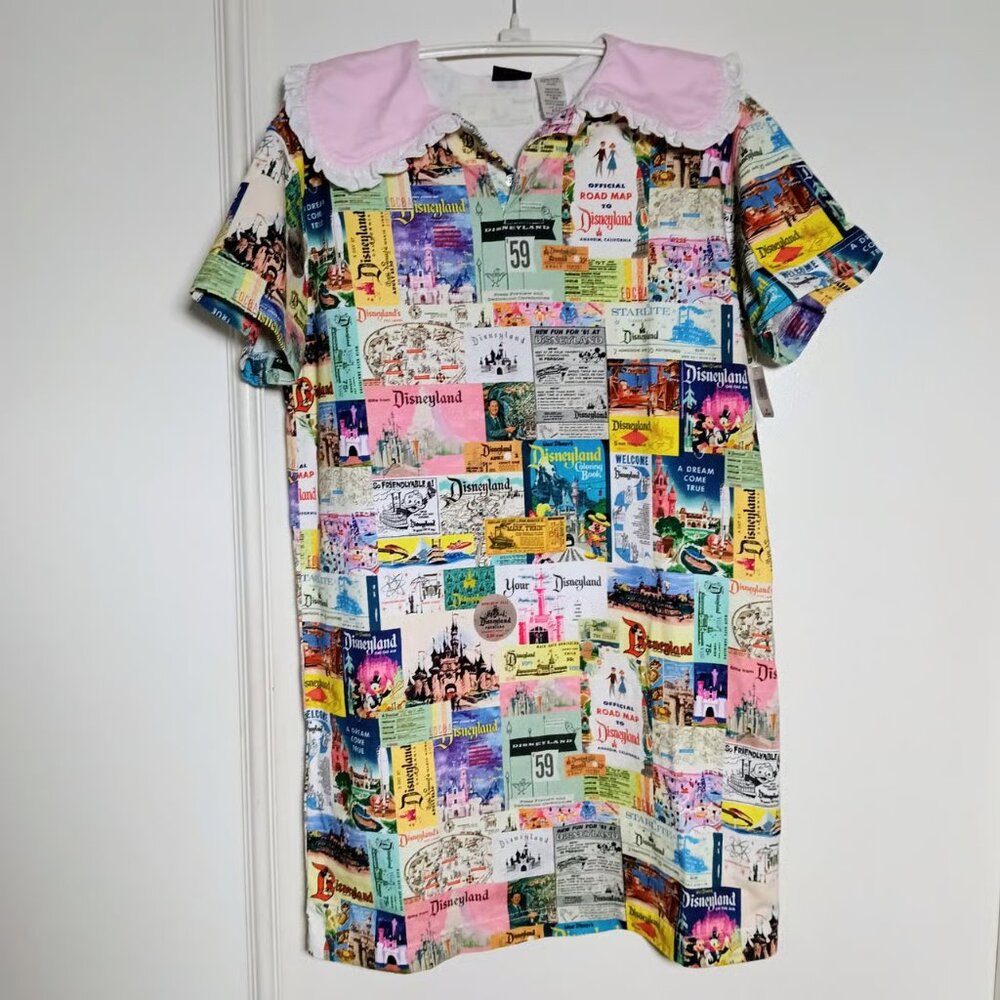 Disney 100 Eras Vintage Collection Disneyland Poster Dress Womens Medium